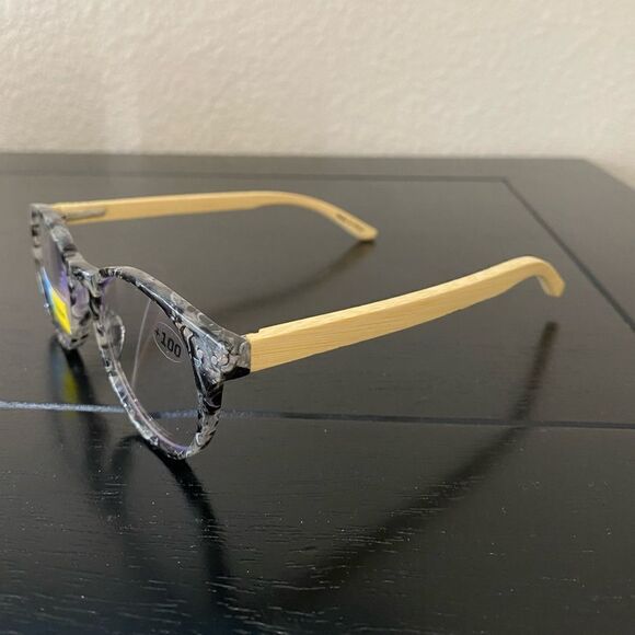 💼Round Tortoiseshell Clear and Black  Glasses, Readers with Blue Light Blocking - Picture 3 of 5